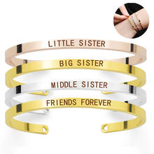 Big Sister Little Sister Cuff Bracelet for Women Engraved Bangle Bracelets Sisters Birthday Gifts Friendship Gifts 2024 - buy cheap