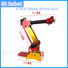 Braço robô de metal com 6 dof, baseado em arduino, desktop alimentado por 6 eixos, mecanismo paralelo, empilhador de robô industrial 2024 - compre barato