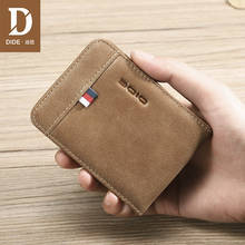 DIDE Vintage Bank Card Holder For Men Cow Genuine Leather Mini ID Credit driver license Card Holder Male and Female 2024 - buy cheap