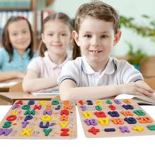 Puzles de madera coloridos para niños, tablero con números del alfabeto 3D, aprendizaje temprano, juguetes educativos para el Desarrollo 2024 - compra barato