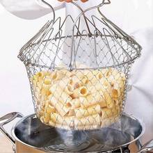 Складная сетка для фритюра корзина для готовки фильтр для картофеля фритюрница для картофеля жареный складной дуршлаг кухонный инструмент для приготовления пищи 2024 - купить недорого