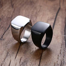 Новые европейские и американские мужские кольца, простые черные глянцевые модные кольца, универсальные Квадратные Кольца, подарки 2024 - купить недорого