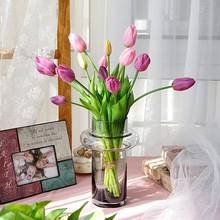 Tulipanes de tacto Real, flores artificiales para decoración del hogar y boda, ramo de tulipanes de tacto Real, 5 uds. 2024 - compra barato