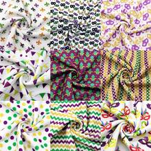 1/2yard Mardi Gras Designs Printed Bullet Textured Liverpool 4 Way Stretch Spandex Knit Fabric For Baby Bows Headwrap 2024 - buy cheap