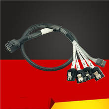 Mini cabo sas interno hd, cabo reverso para placa-mãe de 4x sata para espaço retrovisor de servidor, cabos de saída de ventilador 2024 - compre barato