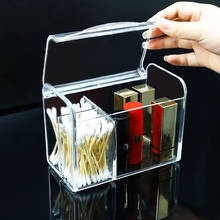 Caja de algodón acrílico para maquillaje, contenedor de maquillaje transparente portátil, soporte de almohadilla de algodón, organizador de cosméticos, caja de almacenamiento 2024 - compra barato