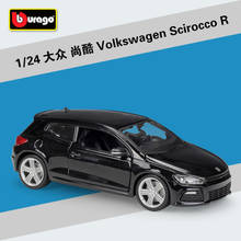 Bburago-carro volkswagen scirocco r black 1:24, modelo de carro em liga metálica para colecionar, presente e brinquedo 2024 - compre barato