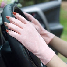 Summer Sun Protection Gloves Half Finger Ladies Short Anti-UV Driving Ultra-Thin Bike Riding Leakage Finger Cotton Riding Gloves 2024 - buy cheap