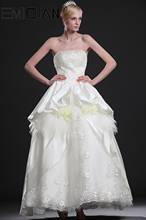 Дизайнерское бальное платье без бретелек, свадебные платья с бисером, свадебное платье на шнуровке с цветами и кристаллами 2024 - купить недорого
