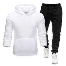 Two Pieces Sets Men Clothing Autumn Winter Tracksuit Male Full Sleeve Hooded Hoodies Pants Outfit Casual Sweatshirts Ropa Hombre 2024 - buy cheap