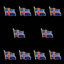 10 шт., брошь в виде Европейского флага Исландии 2024 - купить недорого