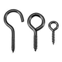 uxcell 50-200pcs 10x4mm 15x7mm Screw Eye Hooks Self Tapping Screws Screw-in Hanger Eye-Shape Ring Hooks Black 2024 - buy cheap