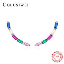 Colusiwei New Design 925 Sterling Silver Multicolor Crystal Swing Charm Stud Earrings for Women Geometric Earring Jewelry Bijoux 2024 - buy cheap