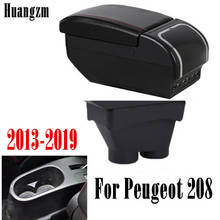 Armrest For Peugeot 208 2013-2019 Dual layer heighten 9 USB Charging Centre Console Storage Box  2014 2015 2016 2017 2018 2024 - buy cheap