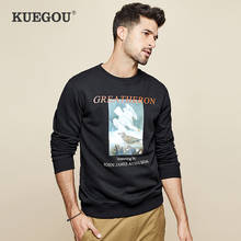 KUEGOU-Sudadera de algodón con letras estampadas para hombre, ropa de calle japonesa, Hip-Hop, Top de marca, Otoño, 2021, 0943 2024 - compra barato