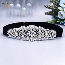 Topqueen cinto brilhante strass de casamento, cinto para mulheres vestido dama de honra cinto formal elegante 2024 - compre barato