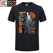 Camiseta de algodón para hombre, prenda de vestir, con diseño de máscara de Halloween y goteo de Michael Myers, película de miedo y Horror, nueva 2024 - compra barato