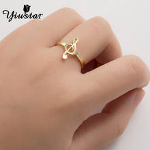 Yiustar Fashion Stainless Steel Tiny Aesthetic Music Note Adjustable Rings for Women Men Christmas Gift Ring Minimalist Jewelry 2024 - buy cheap
