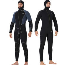 5mm Neoprene wetsuit long-sleeved Scuba diving suit men spearfishing snorkeling surfing One piece set winter thermal swimsuit 2024 - buy cheap