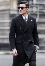 Мужское шерстяное пальто осень-зима 2020, приталенное пальто в британском уличном стиле 2024 - купить недорого