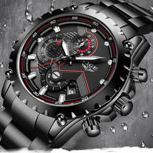 LIGE Mens Watches Top Luxury Brand Fashion Stainless Steel Waterproof Quartz Watch Men Sport Chronograph Clock Relogio Masculino 2024 - buy cheap