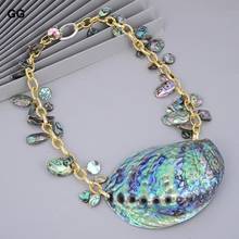 GuaiGuai Jewelry 25'' Natural Rainbow Abalone Shell Pendant Necklace For Women 2024 - buy cheap