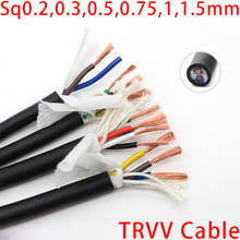 Cabo trvv sq0.2 0.3 0.5 0.75 1 1.5mm, cabo 2 3 4 5 núcleos com proteção em pvc, corrente flexível para arrasto