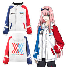 Sudadera con capucha de Anime DARLING in the FRANXX, ropa de Cosplay Zero Two 02 002, abrigo con cremallera, Sudadera con capucha, chaqueta informal, Tops 2024 - compra barato