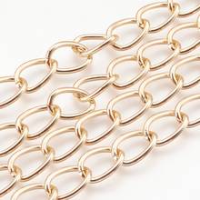 Cadena decorativa dorada de 100m, 15x10x2mm, cadenas bordadas de aluminio para fabricación de joyería, collar, pulsera 2024 - compra barato