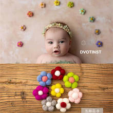 Dvotinst Newborn Photography Props Baby Cute Handmade Wool Mini Flowers Floral Fotografia Accessories Studio Shoots Photo Props 2024 - buy cheap