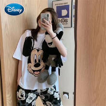 Disney Mickey avatar home service female summer short sleeve trousers pajamas female cartoon Mickey print pajamas 2024 - buy cheap