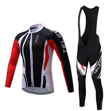 Free shipping Long sleeve cycling kit men 2022 bike clothing set BIB pants maillot bicycle jersey suit Sport dress MTB clothes 2024 - buy cheap