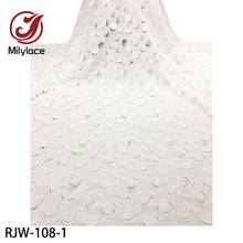 Milylace 2020 French Nigerian Net Lace High Quality African Tulle Mesh Sequence Lace Fabric for Party Dress RJW-108 2024 - buy cheap