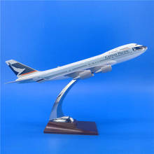 32CM Hongkong CATHAY PACIFIC Airlines alloy airplane model toys Boeing B747 airway aircraft W base  diecast plastic plane gifts 2024 - buy cheap