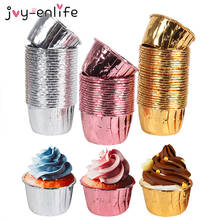 50pcs Aluminum Foil Muffin Cupcake Paper Cups Birthday Cake Decoration Baking Cup Case Tray Wedding Party Home Cake Mold tools 2024 - buy cheap