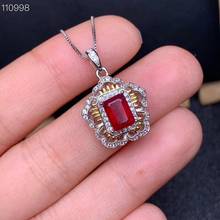 fashion exquisite red Ruby green Diopside necklace women silver necklace birthday anniversary christmas gift  real natural gem 2024 - buy cheap