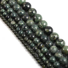Cuentas de jaspe Kambaba verde de piedra Natural, cuentas sueltas redondas de 4, 6, 8, 10 y 12mm para la fabricación de joyas, DIY, collar, pulsera, hebra de 15 pulgadas 2024 - compra barato