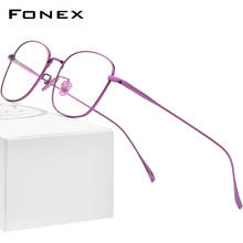 FONEX Pure Titanium Glasses Frame Men Vintage Square Myopia Optical Prescription Eyeglasses Frame Men 2021 New Eyewear F85652 2024 - buy cheap