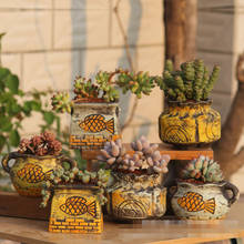Mediterranean Red Pottery Succulent Plant Creative Ceramic Pots Stoneware Green Sill Pots Old Pile Pots Without Green Plants 2024 - buy cheap