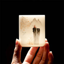 Taza japonesa de cerámica hecha a mano para el hogar, taza de agua de Kung Fu de porcelana blanca, tazas de té pintadas a mano para oficina, artículos para beber 2024 - compra barato