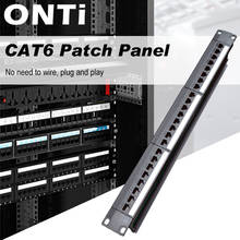 ONTi-Panel de parche CAT6 de 24 puertos, adaptador de Cable de red RJ45, toma de Ethernet, marco de distribución, 19in, 1U 2024 - compra barato