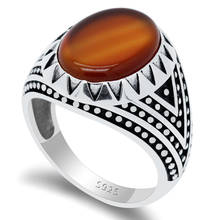 Мужское кольцо из натурального камня, мужское кольцо с имитацией под старину, женское турецкое ювелирное изделие 2024 - купить недорого