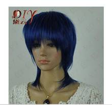 Sys miss 002017 peruca feminina curta de cabelo, popular, azul escuro, reta, cosplay, festa, cabelo inteiro, popular 2024 - compre barato