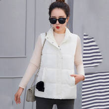 Stand Collar Women Solid Winter Vest  Cotton Padded Short Style Sleeveless Jacket Thick Outwear Casual Women's Parkas 2024 - buy cheap