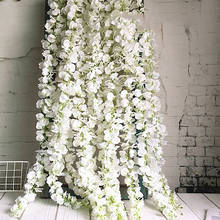 20 unidades/pacote 1m artificial wisteria flor videira seda hortênsia rattan diy festa de aniversário casamento decoração parede pano de fundo flores 2024 - compre barato