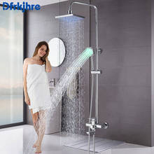 Grifo de ducha LED cromado para baño, ducha de bañera montada en la pared con mezclador de ducha de mano, grifo de agua fría y caliente, caño de ducha de bañera 2024 - compra barato