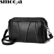 SMOOZA High Quality Womens Handbag Soft Pu Leather Shoulder Messenger Bag Luxury Fashion Ladies Crossbody Bags Female Bolsas 2024 - buy cheap