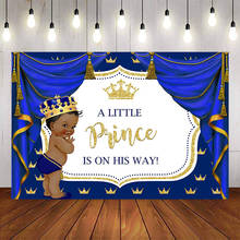 baby shower backdrop blue crown background for photo studio black boy birthday party decoration, photography backdorp,birthday,, vinyl floor, for baby, happy birthday 2024 - buy cheap