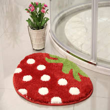 Corduroy non-slip carpet 50 * 60cm cartoon floor mat bathroom absorbent foot pad strawberry children bedroom pad  CL0117 Suede 2024 - buy cheap