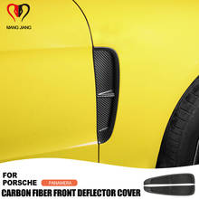 For Porsche Panamera Genuine Carbon Fiber Fender Car Front Side Deflector Protector Anti-collision Cover Sticker Accessories 2024 - buy cheap